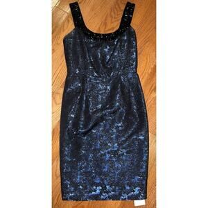 CARMEN MARC VALVO Scoop Neck Mini Dress US 2 XS New Years Eve Fancy Party Dress